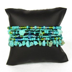 Czech Glass Bead TURQUOISE BLUE MULTI Bracelet